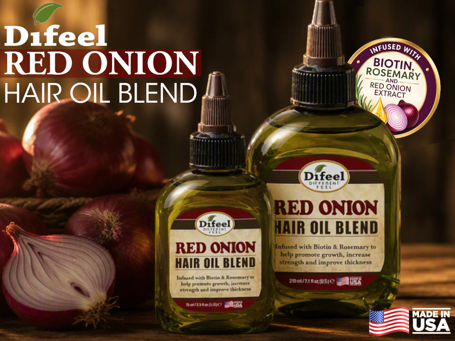 Difeel Red Onion Hair Oil Blend - Travel Size 2.5 Ounces