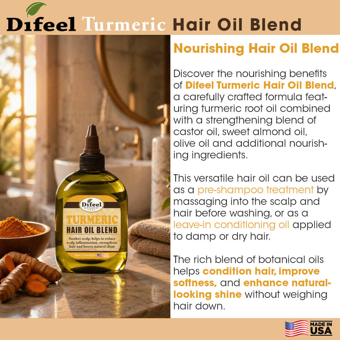 Difeel Turmeric Hair Oil Blend 7.1 Ounce