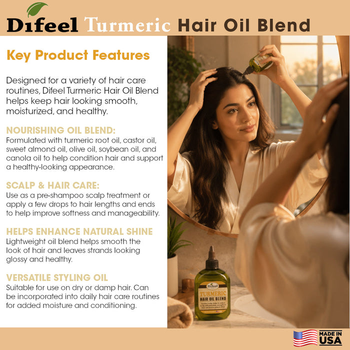 Difeel Turmeric Hair Oil Blend 7.1 Ounce