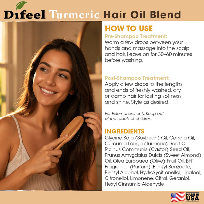 Difeel Turmeric Hair Oil Blend 7.1 Ounce