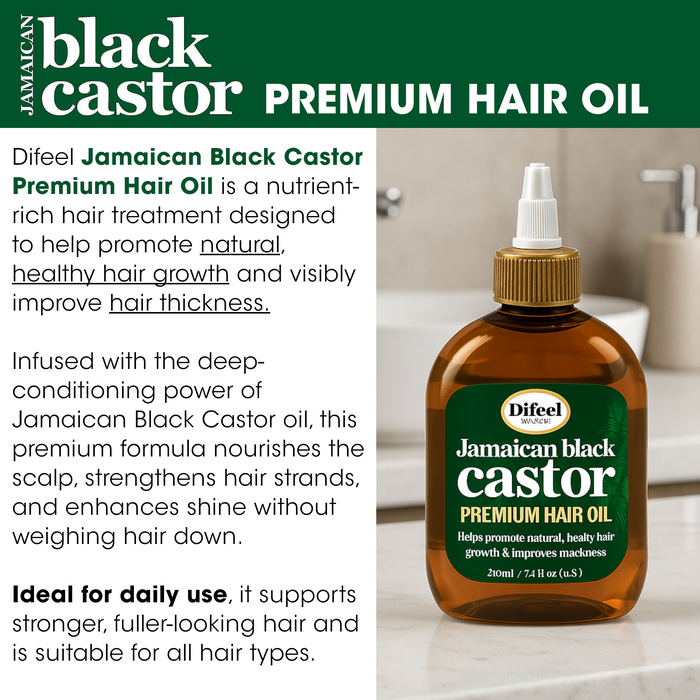 Difeel Premium Natural Hair Oil - Jamaican Black Castor Oil 2.5 oz.