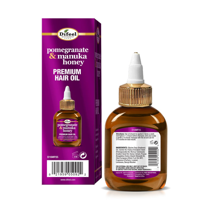 Difeel Pomegranate & Manuka Honey Premium Hair Oil 2.5 oz.