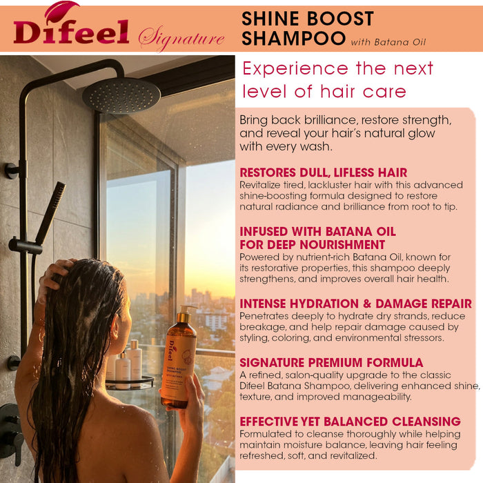 Difeel Singature Shine Boost Shampoo with Batana 33.8 Ounce