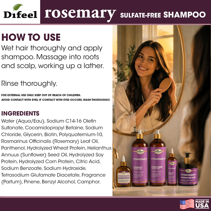 Difeel Rosemary Sulfate-Free Conditioner 33.8 Ounce