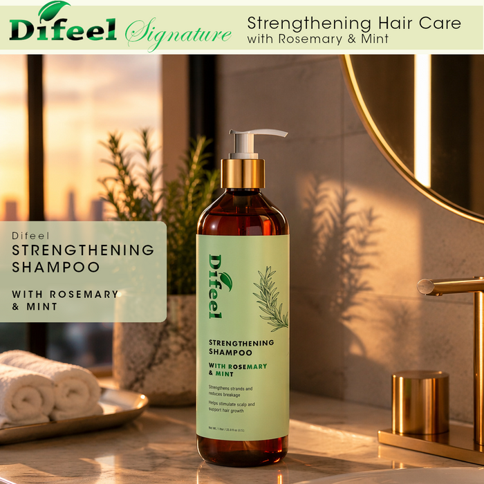 Difeel Signature Strengthening Shampoo with Rosemary & Mint 33.8 Ounce