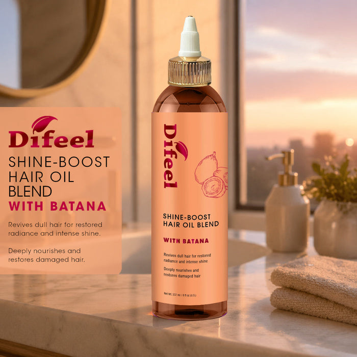 Difeel Signature Shine Boost Hair Oil Blend with Batana 8 oz.