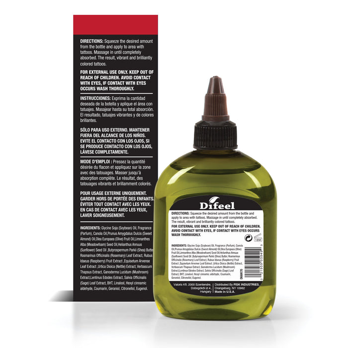 Difeel Radiant Ink Oil - Freshens and Adds Vibrancy to Faded Tattoos 7.1 oz.