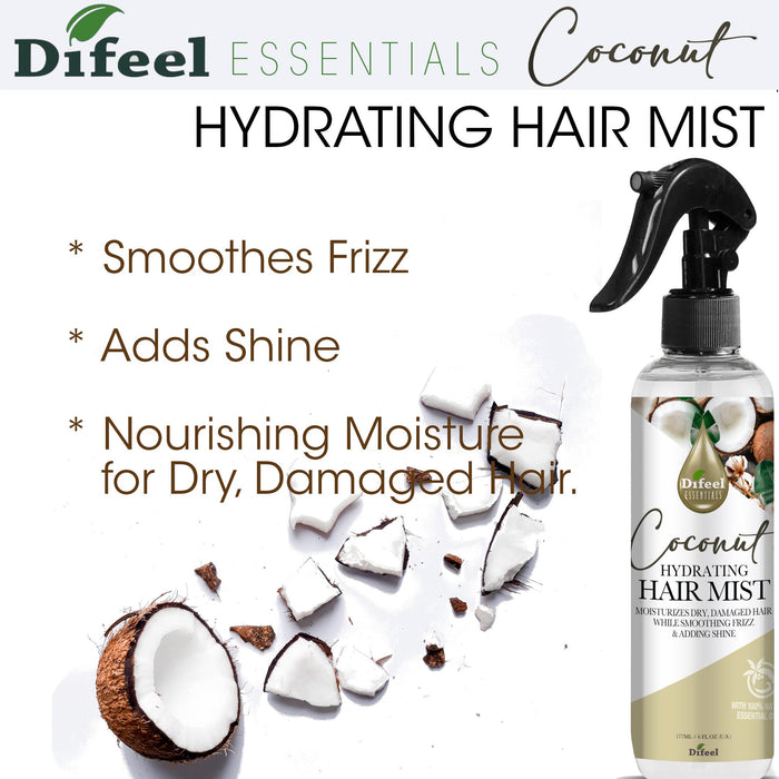 Difeel Essentials Hydrating Coconut - Hair Mist 6 oz.