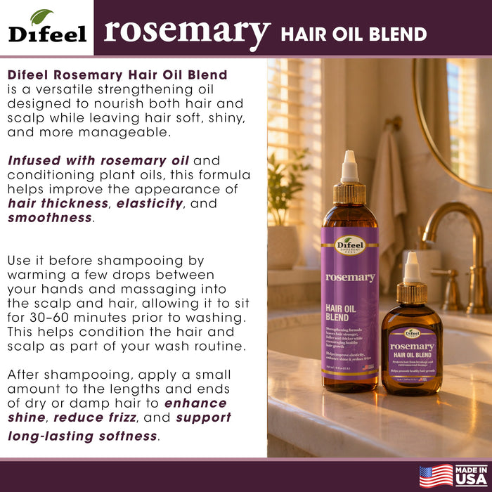 Difeel Rosemary Hair Oil Blend 8 Ounces