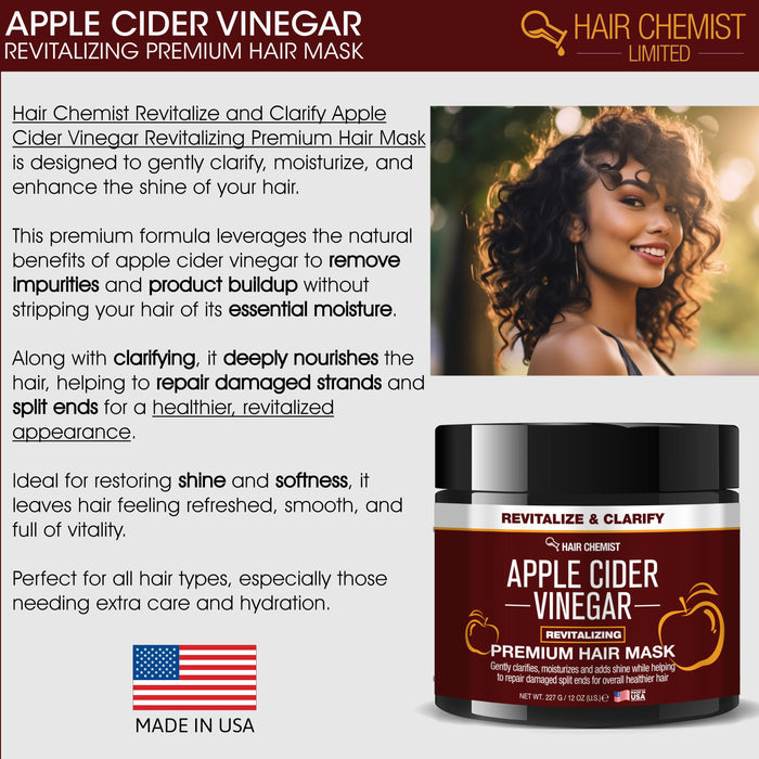 Hair Chemist Revitalize & Clarify Apple Cider Vinegar Revitalizing Premium Hair Mask 12 oz.