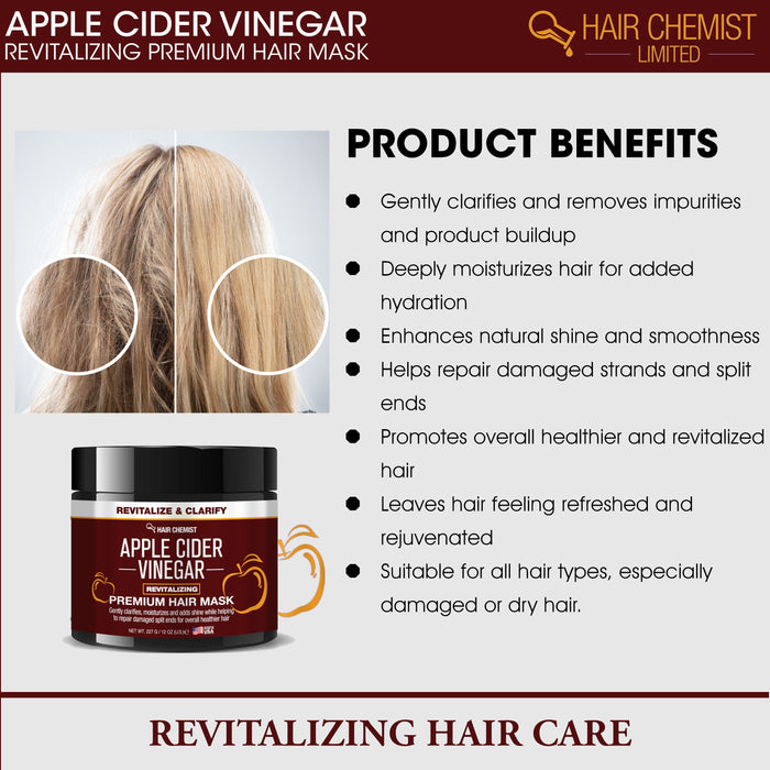 Hair Chemist Revitalize & Clarify Apple Cider Vinegar Revitalizing Premium Hair Mask 12 oz.