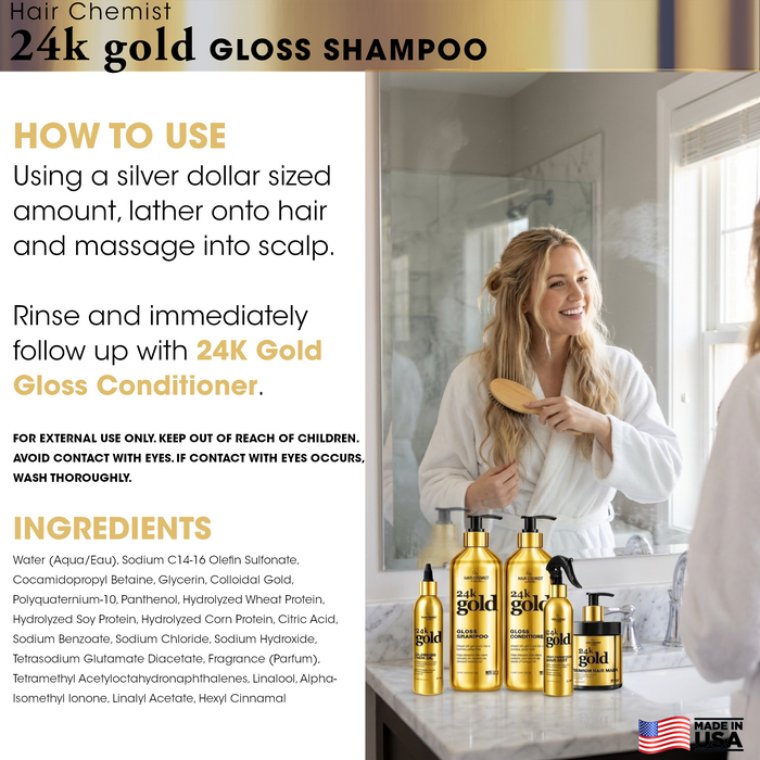 Hair Chemist 24K Gold Shampoo & Conditioner 16.9 Ounce 2-PC Set