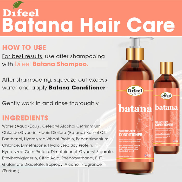 Difeel Batana Conditioner 12 Ounces - Sulfate Free Conditioner