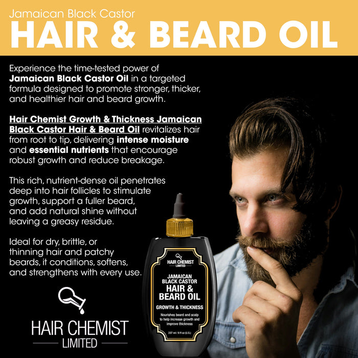 Hair Chemist Men's Hair & Beard Oil Collection 3-PC Gift Set