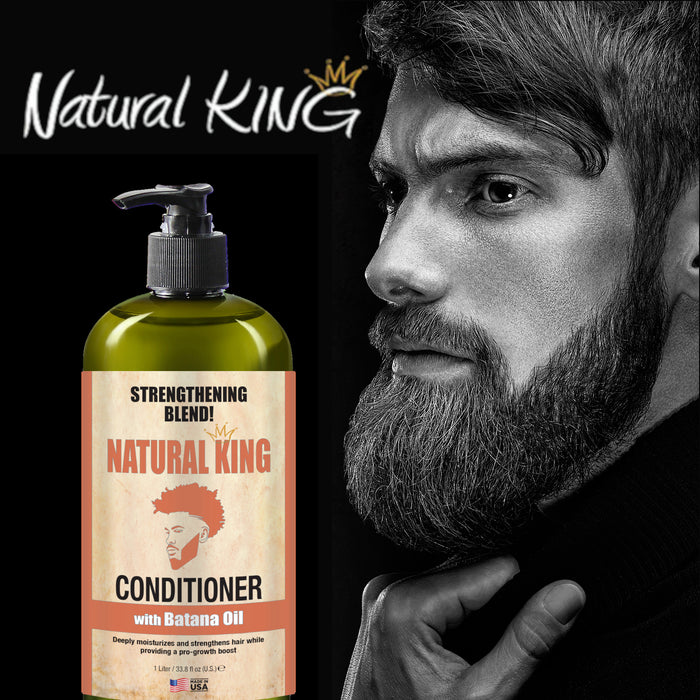 Natural King Strengthening Blend Shampoo & Conditioner with Batana Oil 33.8oz Each (2-PC SET)