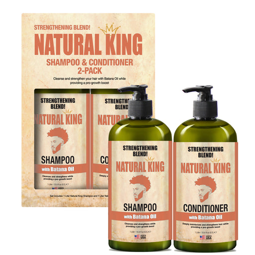 Natural King Strengthening Blend Shampoo & Conditioner with Batana Oil 33.8oz Each (2-PC SET)