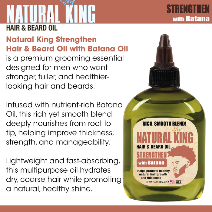 Natural King Strengthen Hair & Beard Oil with Batana Oil 7.1 oz.