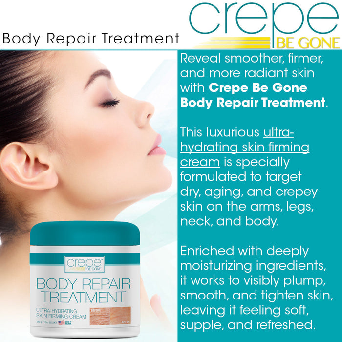 Crepe Be Gone Body Repair Treatment Ultra Hydrating Skin Firming Cream - Large 12 ounce