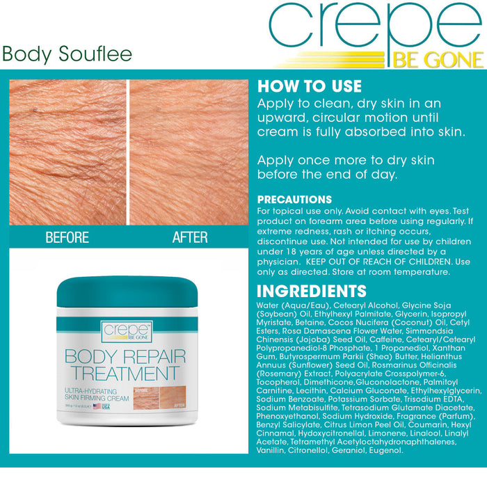 Crepe Be Gone Body Repair Treatment Ultra Hydrating Skin Firming Cream - Large 12 ounce