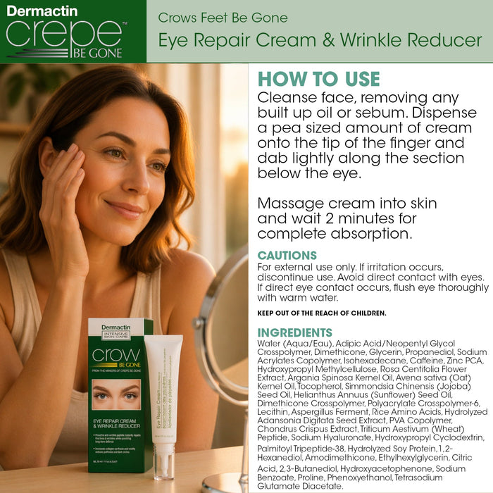 Crepe Be Gone Crows Feet Be Gone Eye Repair Cream & Wrinkle Reducer 1 oz.