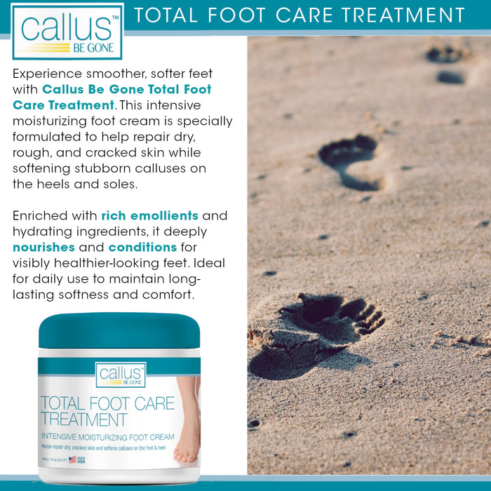 Callus Be Gone Total Foot Care Cream Treatment 12 Ounces