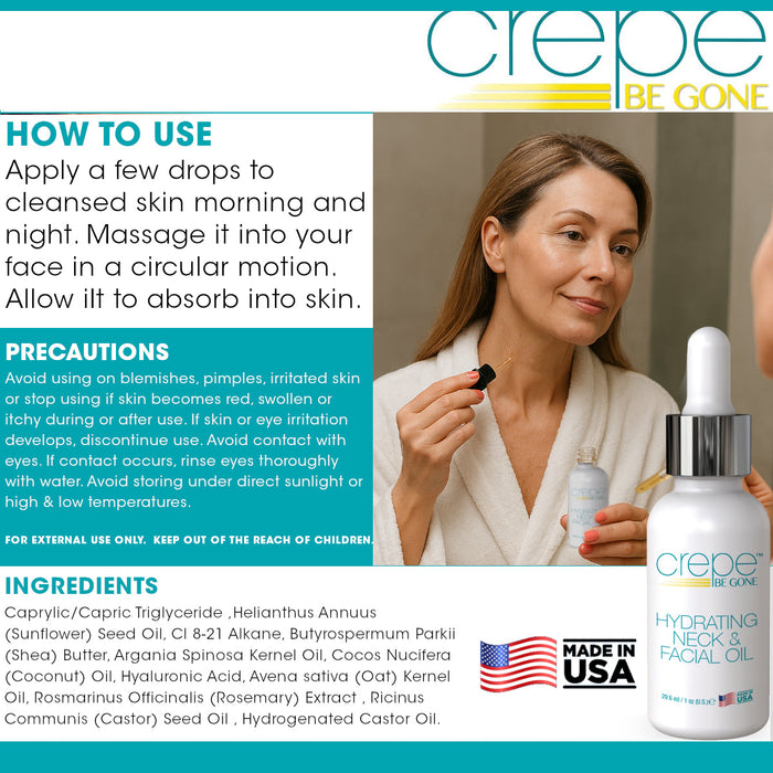 Crepe Be Gone Hydrating Neck & Facial Oil 1 oz.