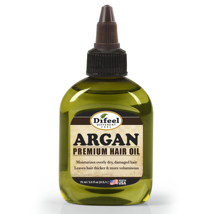 Difeel Premium Natural Hair Oil - Argan Oil 2.5 oz. (PACK OF 2)
