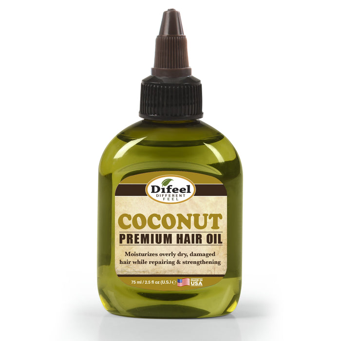 Difeel Premium Natural Hair Oil - Coconut Oil 7.1 oz. - Deluxe 2-PC Gift Set