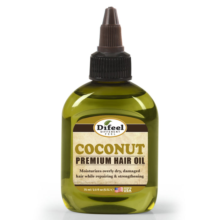 Difeel Premium Natural Hair Oil - Coconut Oil 7.1 oz. (PACK OF 4)
