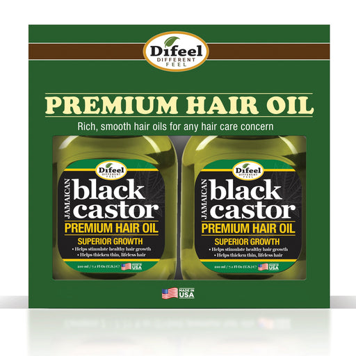 Difeel Superior Growth Jamaican Black Castor Premium Hair Oil 7.1 oz. - Deluxe 2-PC Gift Set