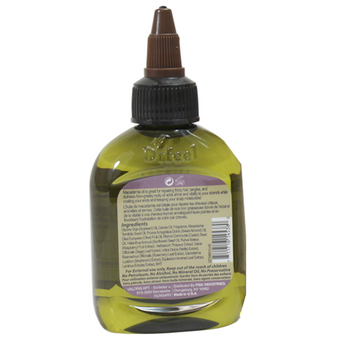 Difeel Macadamia Hair Oil Blend - Travel Size 2.5 oz.
