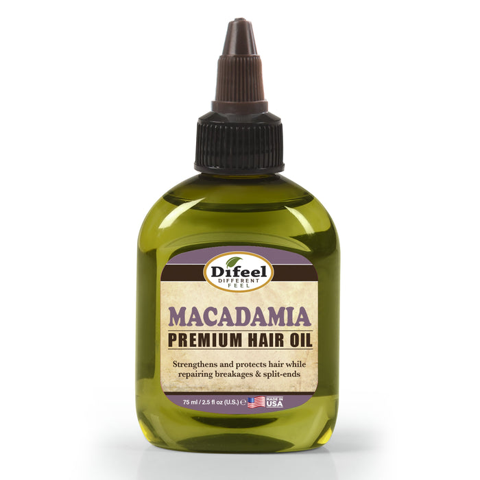 Difeel Premium Natural Hair Oil - Macadamia Oil 2.5 oz. (PACK OF 2)