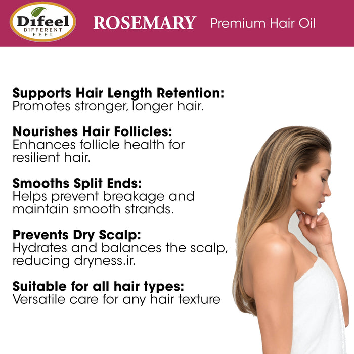 Difeel Rosemary Premium Hair Oil 2.5 oz.