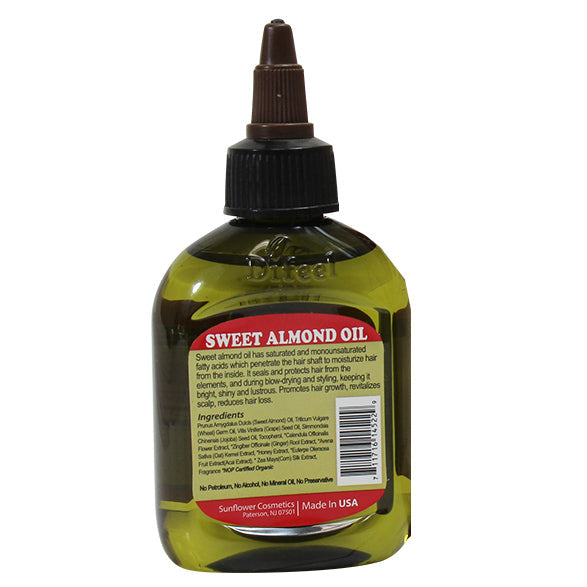 Difeel Sweet Almond Oil Hair Oil Blend - Travel Size 2.5 oz.