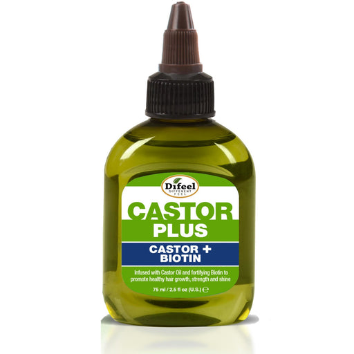 Difeel Castor Plus Biotin - Mega-Growth Hair Oil Blend - Travel Size 2.5 oz.