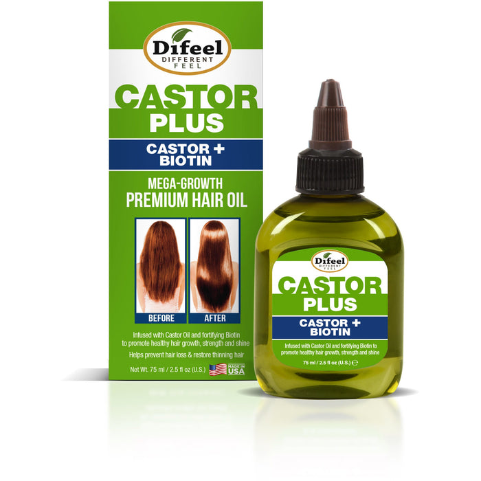 Difeel Castor Plus Biotin - Mega-Growth Premium Hair Oil 2.5 oz.