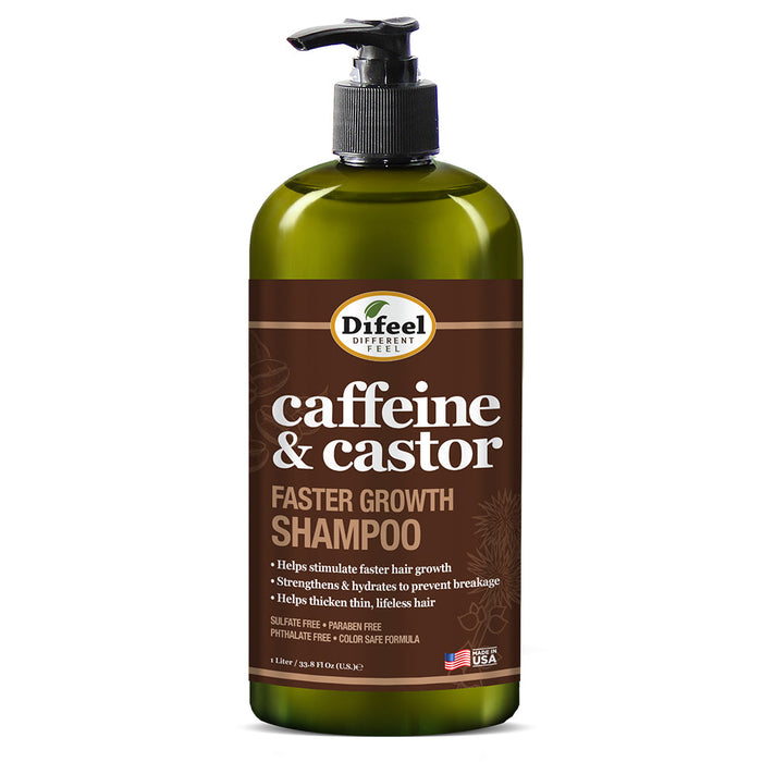 Difeel Caffeine & Castor Shampoo for Faster Hair Growth 33.8 oz.