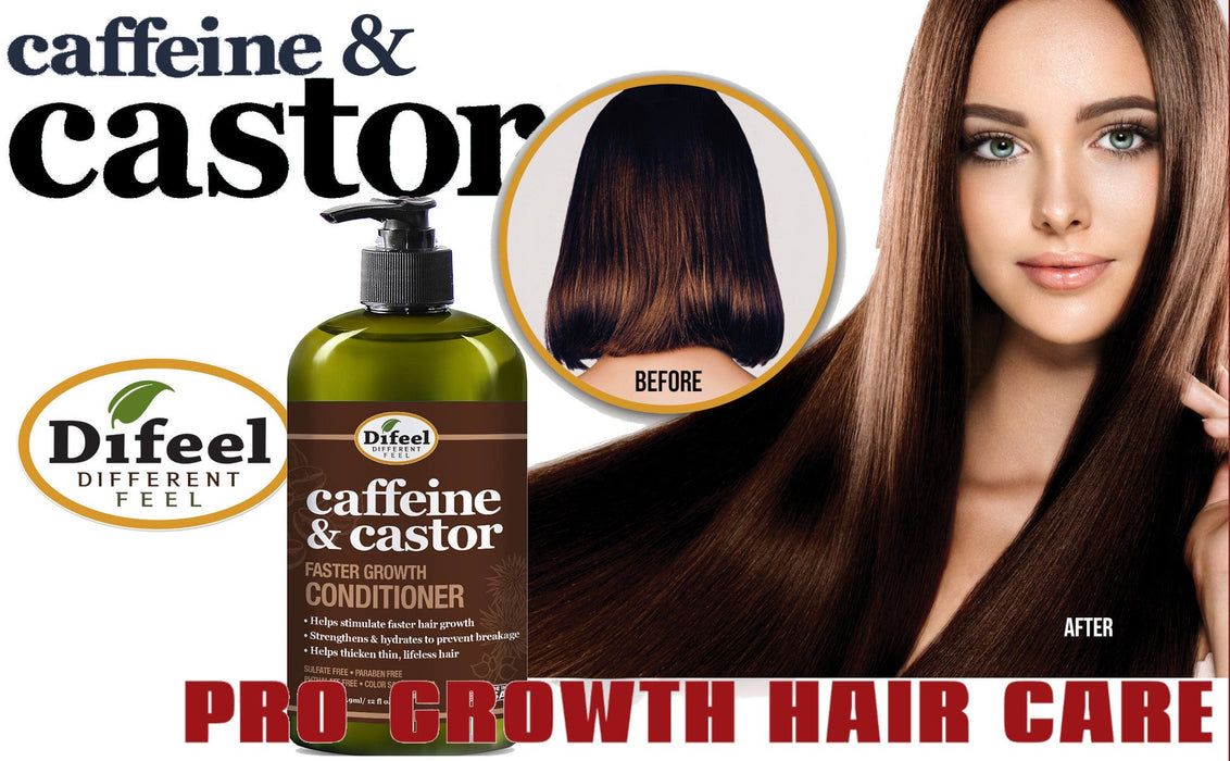 Difeel Caffeine & Castor Conditioner for Faster Hair Growth 12 oz.