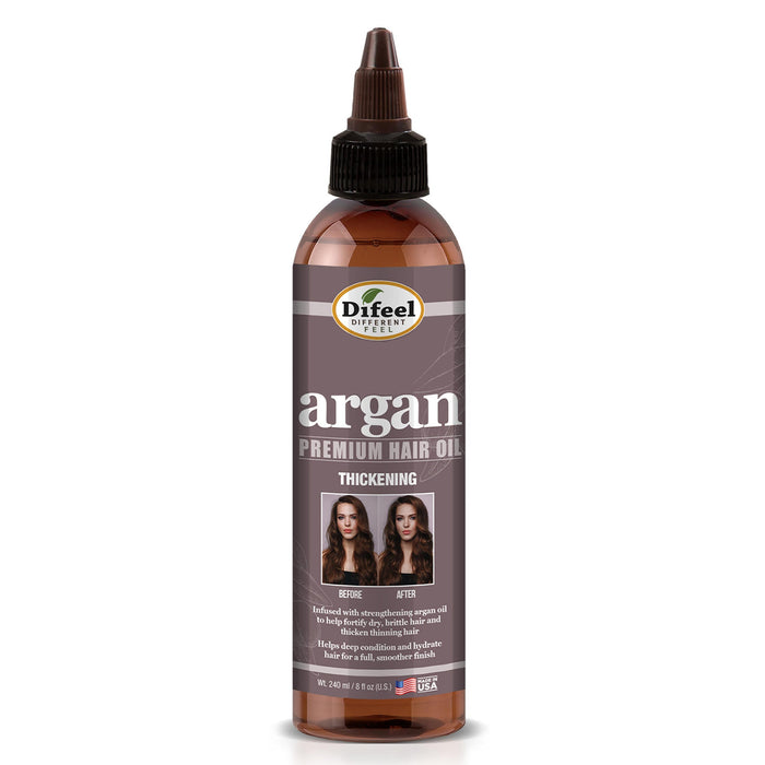 Difeel Natural Hair Oil Blend- Thickening with Argan Oil 8 oz.