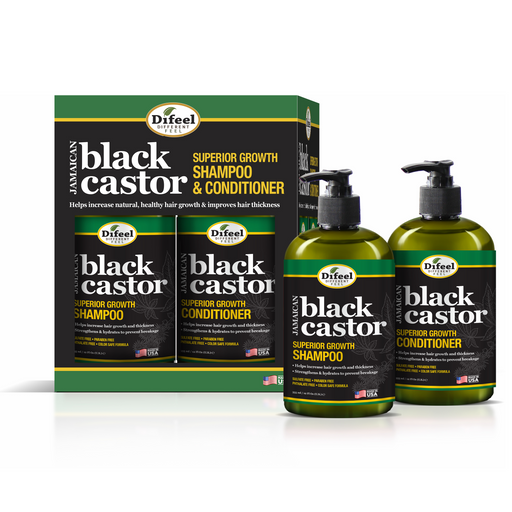 Difeel Superior Growth Jamaican Black Castor Shampoo & Conditioner 12 oz. Gift Set 2-PC Boxed Set