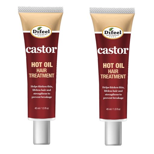 Difeel Hot Oil Hair Treatment with Castor Oil 1.5 oz. (Pack of 2)