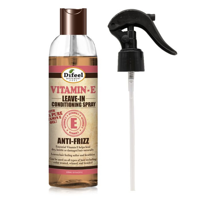 Difeel Anti-Frizz Leave in Conditioning Spray with 100% Pure Vitamin E Oil 6 oz.