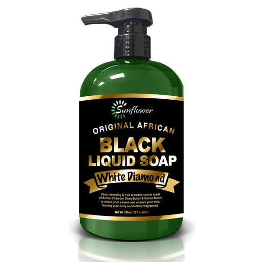 Difeel Liquid African Black Soap - White Diamond 12 oz. (PACK OF 2)