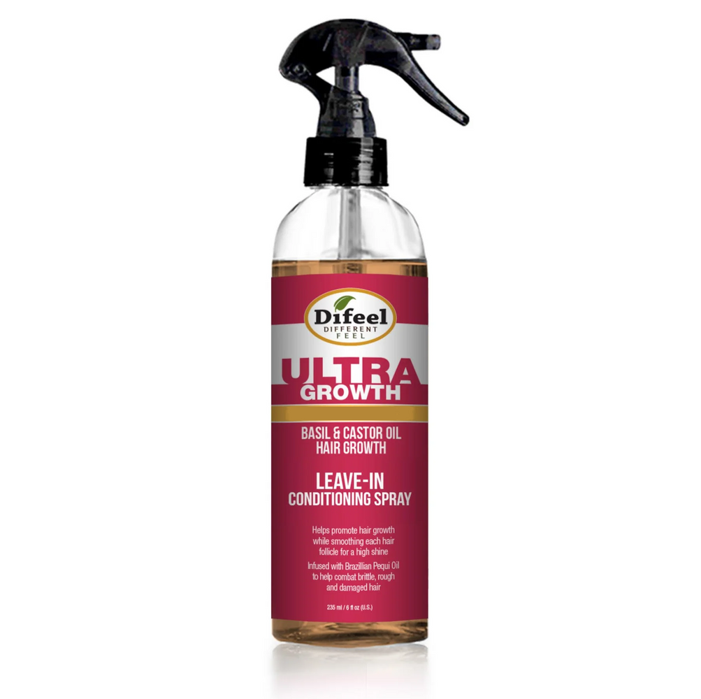 Difeel Ultra Growth Basil & Castor Hair Oil Leave in Conditioning Spray 6 oz. (PACK OF 2)
