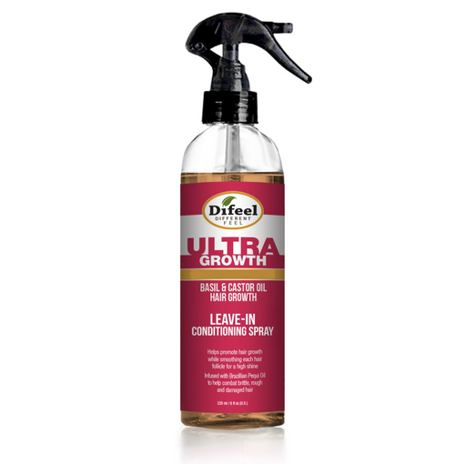 Difeel Ultra Growth Basil & Castor Hair Oil Leave in Conditioning Spray 6 oz. (PACK OF 2)