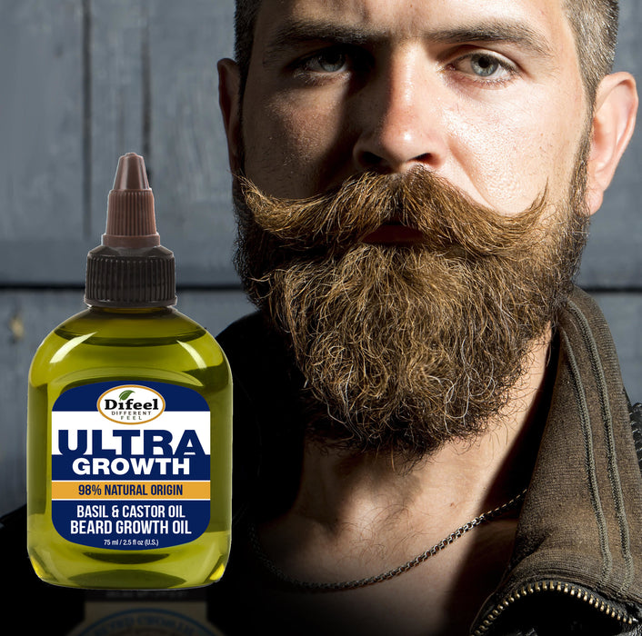 Difeel MENS Ultra Growth Basil and Castor Beard Oil 2.5 oz.