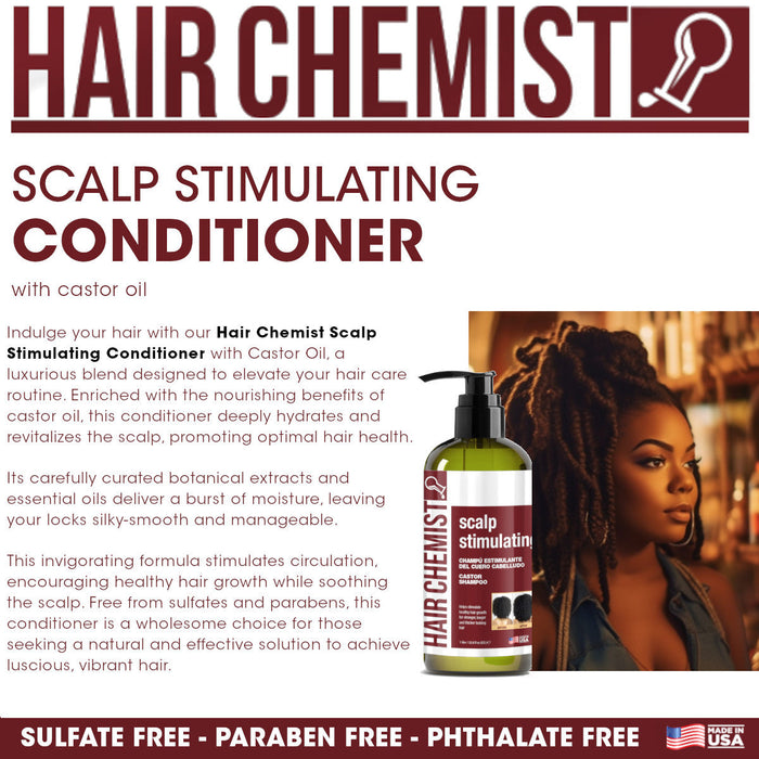 Hair Chemist Scalp Stimulating Castor Oil Shampoo 33.8 oz. & Conditioner 33.8 oz. Set - 2-PC Gift Box