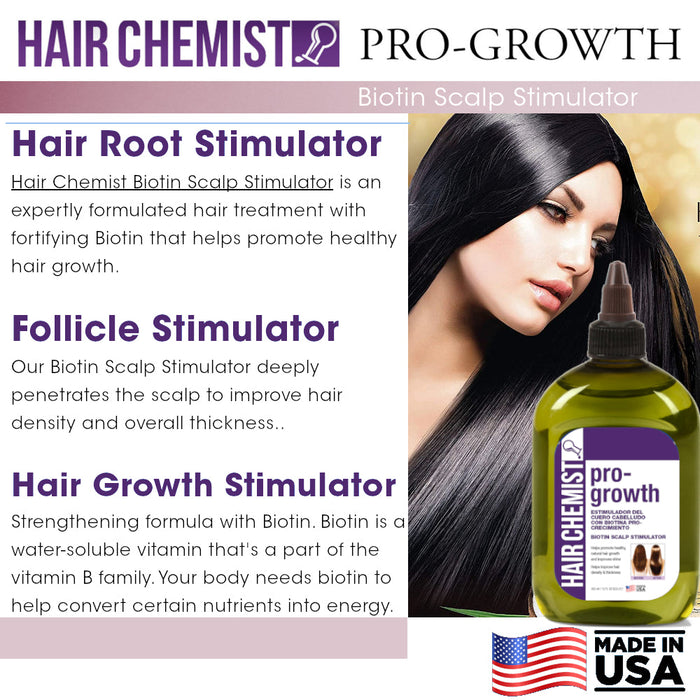 Hair Chemist Pro-Growth Scalp Stimulator with Biotin - Large 12 oz.