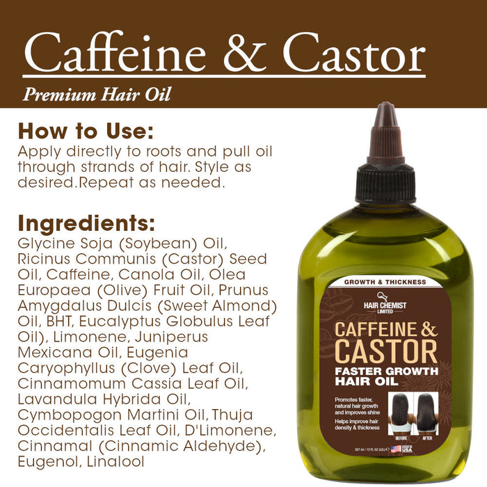 Hair Chemist Caffeine and Castor Faster Growth Hair Oil Large 12 oz.