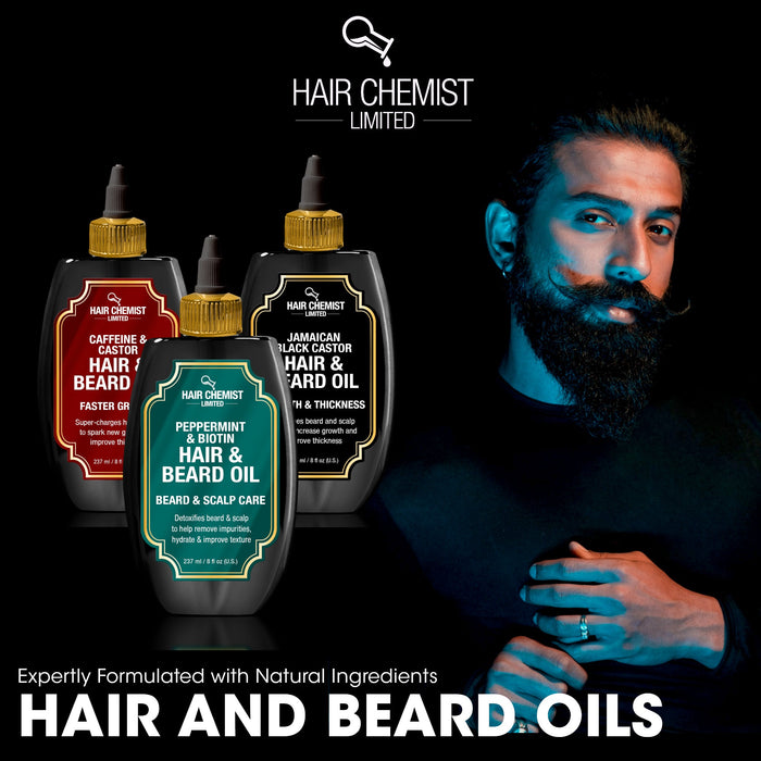 Hair Chemist Men's Hair & Beard Oil Collection 3-PC Gift Set